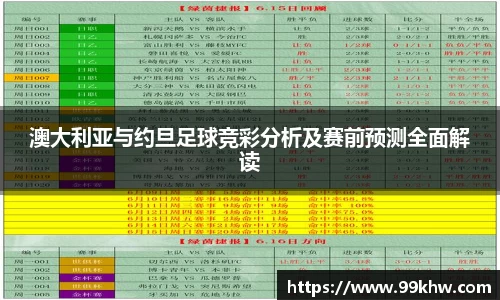 澳大利亚与约旦足球竞彩分析及赛前预测全面解读